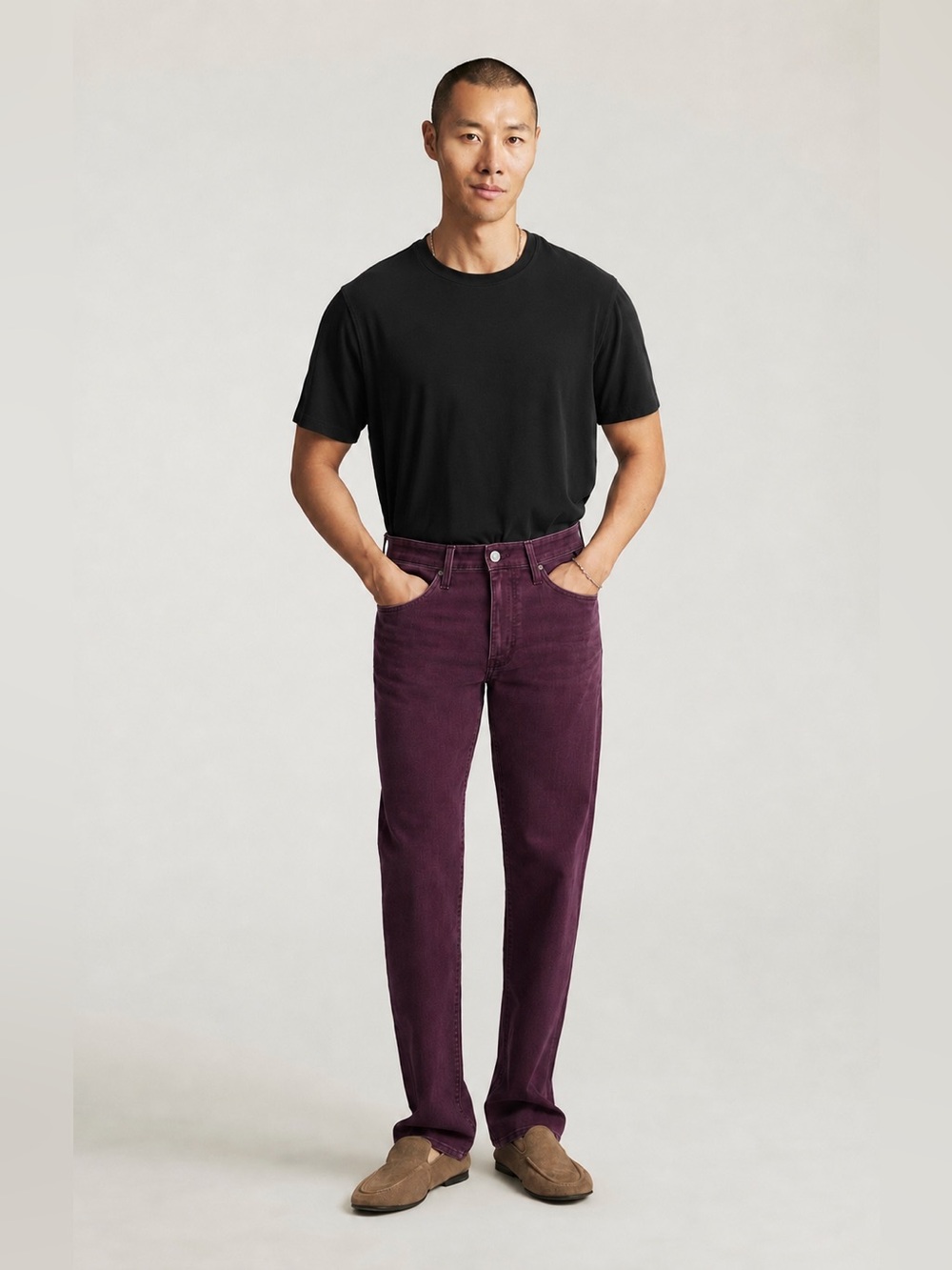 Mavi Men's Brown-Plum Zach Regular Rise Medium Stretch Straight Leg Jeans 38X30